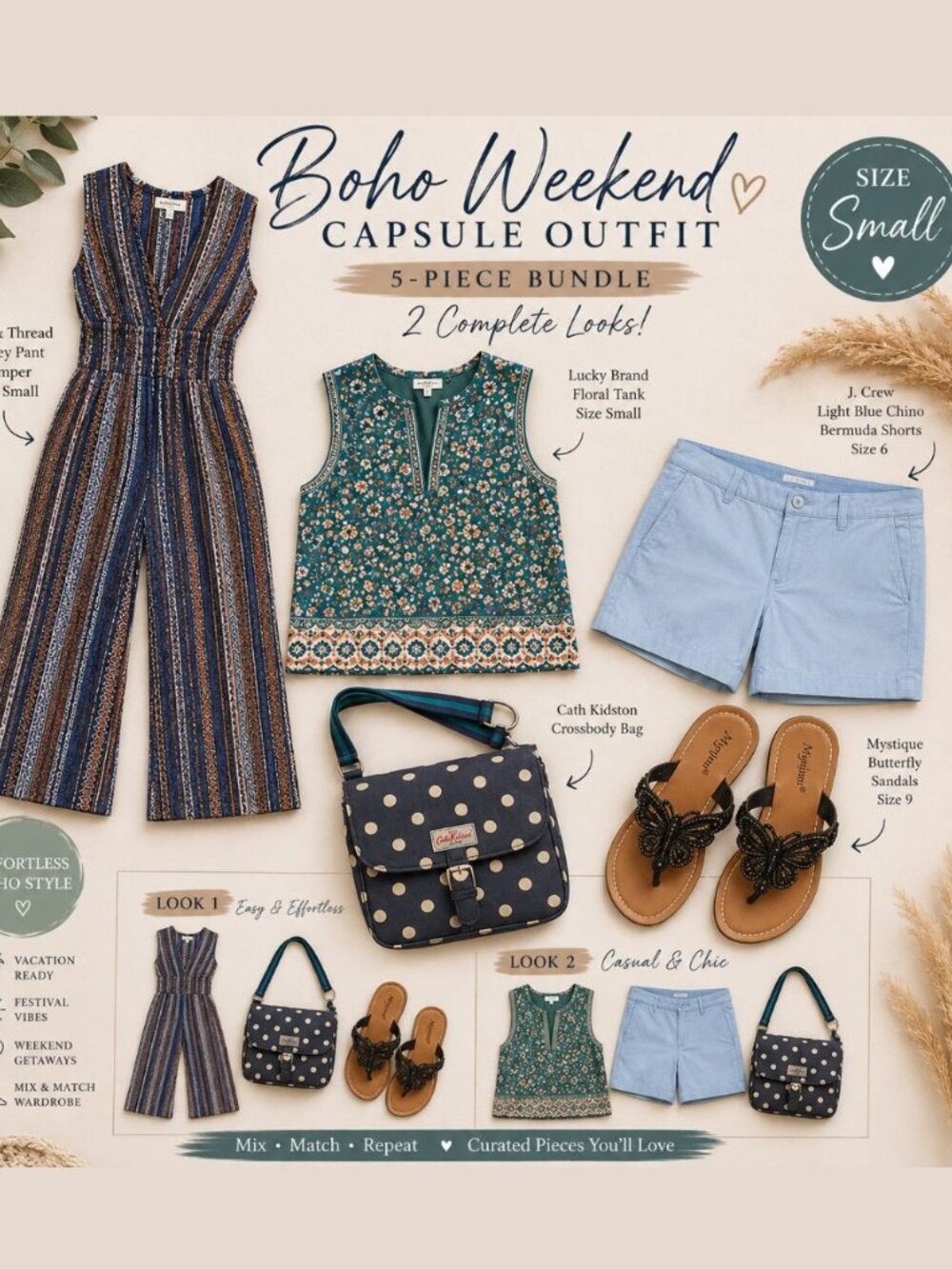 Size Small Boho Wardrobe Bundle Lucky Brand Hem & Thread Cath Kidston Sandals